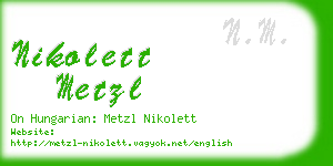 nikolett metzl business card